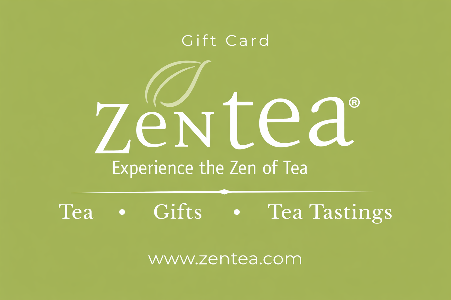 ZenTea gift card — Experience the Zen of Tea